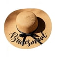 thumbnail image 2 of sususu Bride Hat for Women Personalized Bow Sun Straw Hat Wide Brim Foldable Roll up Floppy Beach Hat Brown, 2 of 4