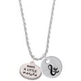 thumbnail image 1 of Delight Jewelry Silvertone Make a Little Mayhem Oval Silvertone Script Initial Disc - & - Charm Necklace, 20"+3", 1 of 4