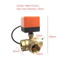 thumbnail image 2 of Bewildely 1/2 NPT, 3 vías, AC220V DC12V/24V, válvula de bola eléctrica motorizada, latón de 3 hilos Jardín y Patio No.01, 2 of 6