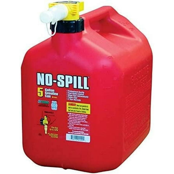 No-Spill, 5 gal Gas Emergency Fuel Container Red