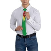 Guyana Flag Guyanais 2 Striped Necktie Men'S Neck Ties Mens Party Business Neckties Soft Skil Tie