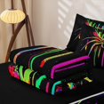 thumbnail image 5 of Erosebridal Rainbow Splash Graffiti Zipper Queen Comforter Set with Fitted Sheet and 2 Pillowcases,Spooky Halloween Spider Zipper Bedding Set For Boys,Black Reversible,4 Pieces, 5 of 7