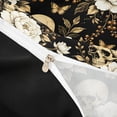 thumbnail image 4 of Homewish Hipple Halloween Skull Duvet Cover Queen,Grunge Peony Floral Queen Bedding,Black Golden,Black Reversible,3 Pieces,1 Duvet Cover and 2 Pillowcases, 4 of 6