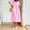 A01935-Pink, variant on CALAFEBILA Summer Dresses for Women 2025 Short Sleeve Solid Color Midi Sun Dress Cotton Linen Long Dresses for Women 2025