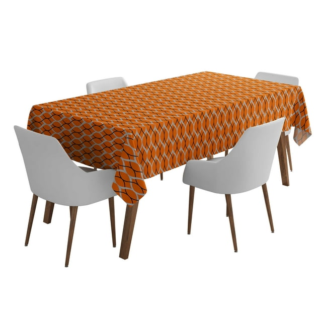 Vargottam Indoor/OutdoorTablecloth58x82 InchRectangleTablecloth Waterproof PatioTableCloths- Spring/SummerTableCovers for Backyard RectangularTable/BBQs/Picnic -Orange3
