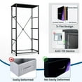 thumbnail image 4 of Dresser for Bedroom with 4 Storage Drawers Marble Blue Ultra Violet Black Abstract Neon Purple Wave Gradient Dressers Chest of Drawers Steel Framed Fabric Closet Organizers for Entryway, 4 of 7