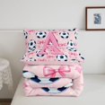 thumbnail image 5 of Manfei Pink 3D ABC Print A Full Size Comforter Sets,Cute Coquette Bow Bedding Comforter Set,Pink Reversible,3 Pieces,1 Comforter and 2 Pillowcases, 5 of 7
