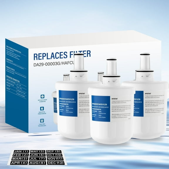 Aiqeek Refrigerator Water Filter 3-Pack NSF 42 Certified,Water Filter for Refrigerator,Compatible with Aqua-Pure Plus/DA29-00003G/HAFCU1, 0.5 GPM Fast Flow