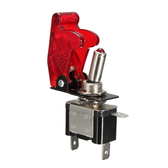 M.way 12V 20A LED Light SPST Toggle Rocker Switch Control On/Off for Car Truck Boat Blue Red