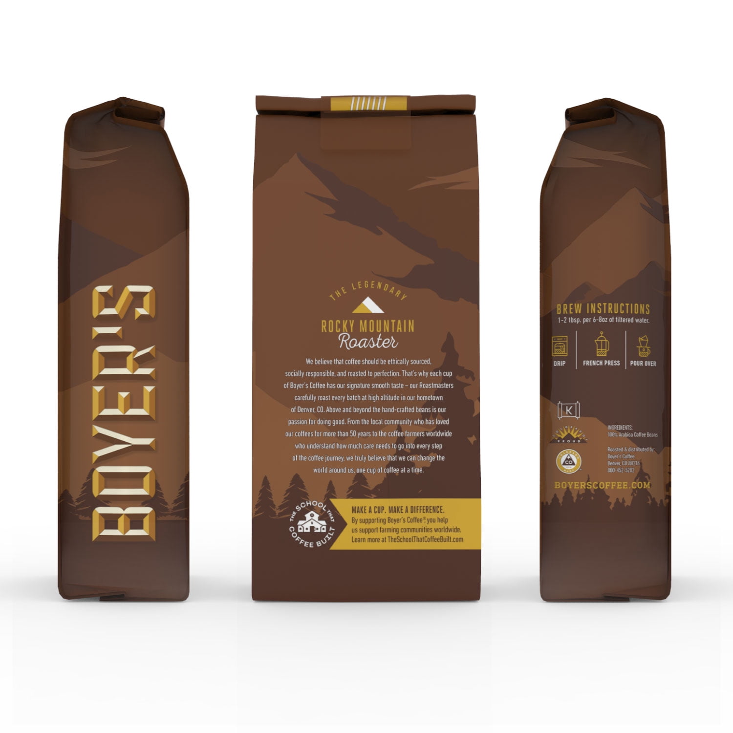 Boyer's Coffee Denver Blend Light Roast Whole Bean 28oz