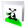3dRose Happy Panda Bear with Bamboo , Greeting Cards, 6 x 6 inches, set of 12