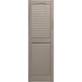 thumbnail image 5 of Ekena Millwork 14 1/2"W x 25"H Lifetime Vinyl, Standard Cathedral Top Center Mullion, Open Louver Shutters, w/Installation Shutter-Lok's & Matching Screws (Per Pair), Clay, 5 of 6