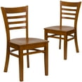 thumbnail image 2 of BizChair 2 Pack Ladder Back Cherry Wood Restaurant Chair, 2 of 8
