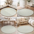 thumbnail image 5 of Sage Green Striped Area Rugs 5' (Round) Modern Stripes Farmhouse Rustic Simple Floor Rug&nbsp;Non Slip Low Pile Ultra Soft Throw Carpet for Entryway Indoor Entrance Kitchen Bathroom, 5 of 9