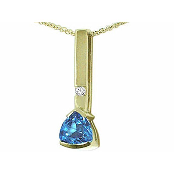 Tommaso Design� Trillion 7mm Genuine Blue Topaz Pendant Necklace