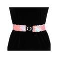 thumbnail image 4 of INSPIRE CHICWomens Plus Size Stretchy Skinny Waist Belts Shiny Sequins Decor Elastic Belts for Dresses 64cm/25.19" Pink, 4 of 6