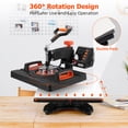 thumbnail image 3 of 12x15 Inch 6-in-1 Heat Press Machine, 360° Swing Away Multifunction Sublimation Press for T-Shirts, Mugs, Hats, Plates - Digital Control with 6 Press Attachments for Custom Apparel Business, 3 of 8