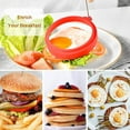 thumbnail image 3 of Silicone Egg Ring Molds for Cooking, 4 Pack Egg Rings for Frying Eggs, Non-Stick Pancake Mold, Ideal Sunny Side Up Egg Maker for Breakfast Sandwiches Egg Mcmuffins(Multi-color), 3 of 5