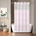 thumbnail image 2 of No Hook Shower Curtain, Buffalo Plaid Shower Curtains for Bathroom with See Through Top Window, Pale Pink Farmhouse Gingham Striped Waterproof & Washable Bath Curtain Small Stall 36"x78", 2 of 9