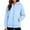 Sky Blue, variant on WTOBBY Women's Fashionable Solid Color Casual Hooded Long Sleeved Coat, Fleece-Lined Zipper Jacket, Winter Warm Wear with Soft Touch and Cozy Feel,Beige L