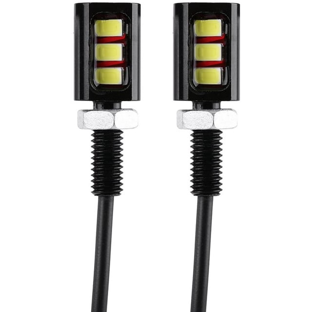 HAHDAXIA License Plate Light, 2x 12V Universal Car Car Motorcycle LED Waterproof License Number Plate Screw Bolt Light Lamp (White LED)
