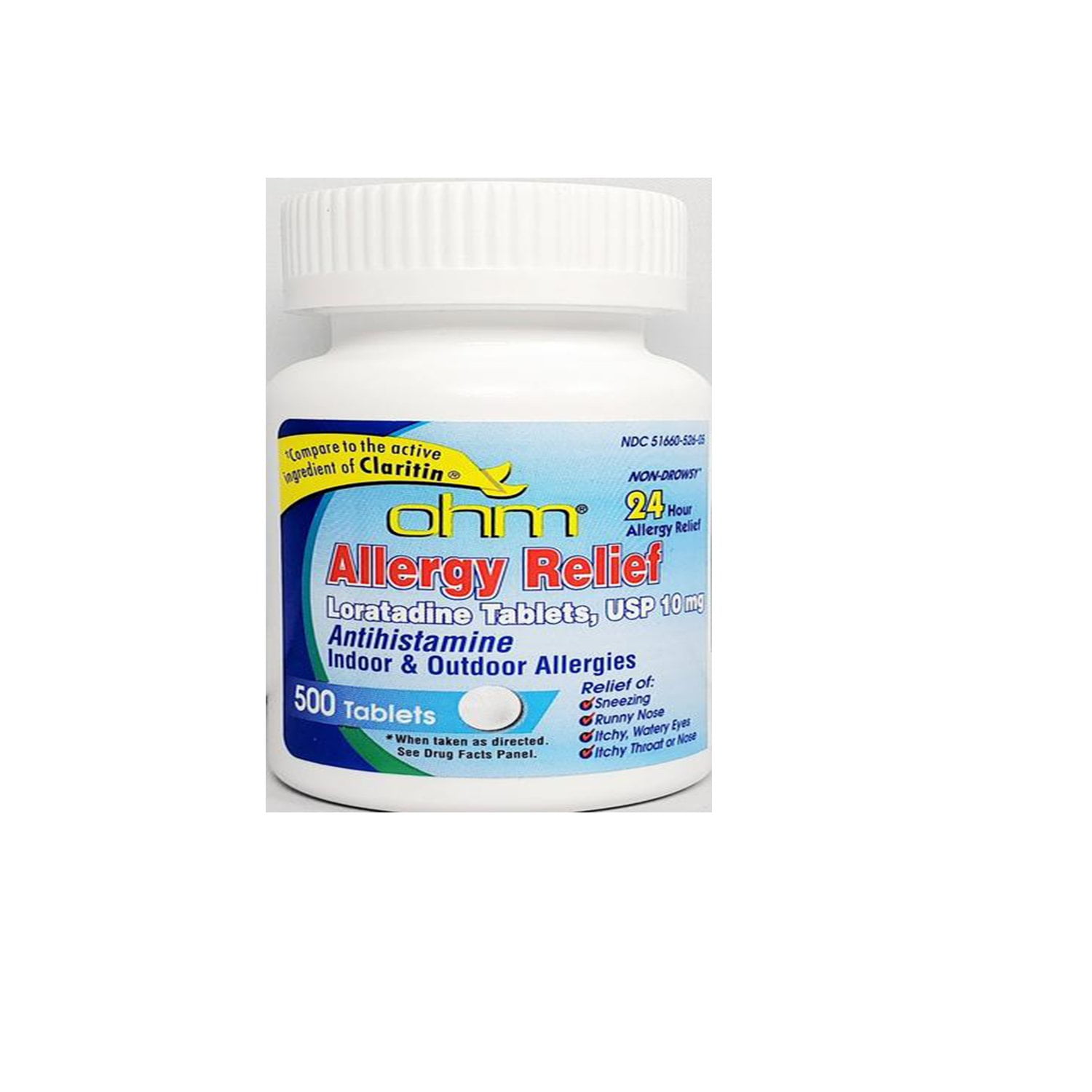 ohm Loratadine Usp 10 mg Allergy Relief Tablets 500 ea - (Pack of 2)