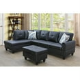 thumbnail image 2 of Lifestyle Furniture 3 Piece Genuine Leather Living Room Set,Living Room Furniture Modern Style Couch with Red&Black, 2 of 9