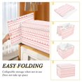 thumbnail image 4 of 40L Lidded Home Storage Bins Foldable Storage Box with Handle for Home Bedroom Closet, Stripe Printed, 4 of 7