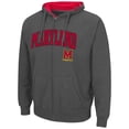 thumbnail image 2 of Men's Colosseum Charcoal Maryland Terrapins Arch & Logo 3.0 Full-Zip Hoodie, 2 of 3