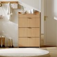 thumbnail image 1 of QinaQin Slim Three-Compartment Shoe Cabinet with a 31.5-Inch Recessed Design, Adjustable Shelves, and Freestanding Entryway Storage Unit, 1 of 8