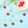 thumbnail image 2 of 1Bag 35Pcs Transparent Spray Painted Glass Beads Plum Blossom Flower Mixed Color 10x11x4mm Hole: 1mm, 2 of 5