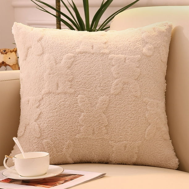 Funda de almohada de poliéster de felpa 17.71x17.71 pulgadas Verde Ejército Cremallera Invisible Funda de cojín decorativa para casa Sofá Vacaciones 1 Pieza Lavable a máquina
