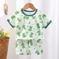 thumbnail image 2 of TOWED22 Newborn Infant Toddler Baby Boy Clothes 2pcs Dinosaur Truck Print Round Neck Short Sleeve Shirt Elastic Shorts Outfits(Light Green,4-5 Y), 2 of 4
