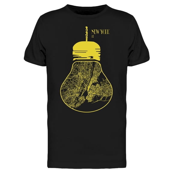 Stamped Light Bulb N.Y.C. T-Shirt Men -Image by Shutterstock, Male Small