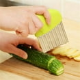 thumbnail image 3 of Wave Cutting Knife Potato Vegetable Fruit Melon Slicer French Fries Knife Cutter, 3 of 16