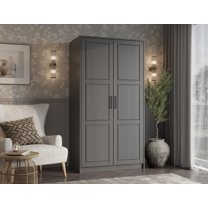 100% Solid Wood Urban 2-Door Wardrobe Armoire