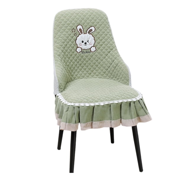 Advancent Cojín de silla con funda europea plisada de conejo, cojín de asiento curvo grueso con respaldo integrado Cubiertas para muebles de jardín verde