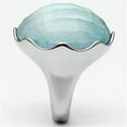 thumbnail image 4 of Luxe Jewelry Designs Women's High Polished Stainless Steel Ring with Sea Blue Synthetic Glass - Size, 4 of 4