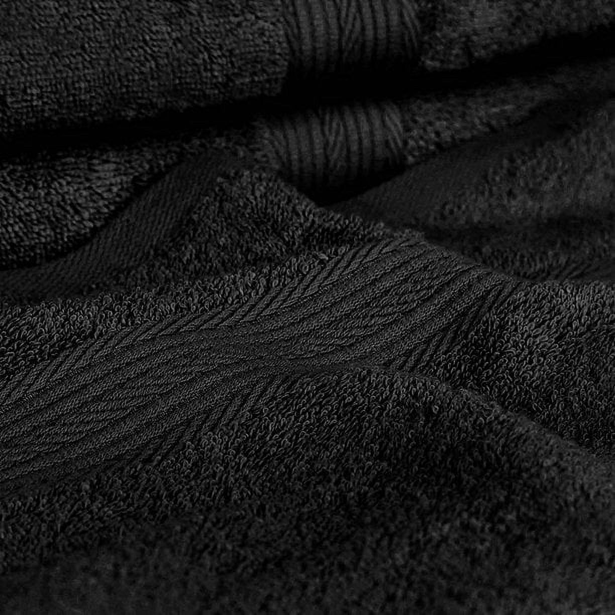 Beauty Threadz Ultra Soft 8 Piece Towel Set 500 GSM - 100% Pure Cotton, 2 Oversized Bath Towels 27x54, 2 Hand Towels 16x28, 4 Wash Cloths 13x13 - Ideal for Everyday use, Hotel & Spa- Black - image 4 of 7