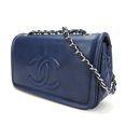 thumbnail image 2 of Pre-Owned Chanel Shoulder Bag Matelasse Caviar Skin Navy Deca Coco Double Chain 13 Series Women's CHANEL (Good), 2 of 10