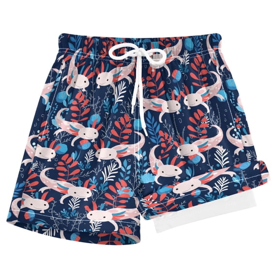 joogoo Axolotl Cartoon Boys Swim Trunks Beach Swimsuit Shorts Boxer 8Y