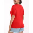 thumbnail image 5 of DreamFish Women's Plus Size Tops V Neck T Shirts Summer Short Sleeve Oversized Tees Casual Loose Fit Tunic, 5 of 5