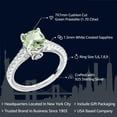 thumbnail image 2 of Gem Stone King 925 Sterling Silver Green Prasiolite and White Created Sapphire Engagement Ring for Women (1.70 Cttw, Cushion 7MM, Gemstone Birthstone, Available in Size 5, 6, 7, 8, 9), 2 of 7