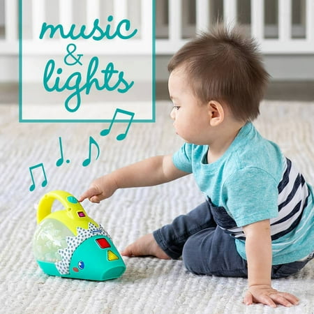 Infantino Push & Pop Musical Light-Up Mini-Vac Hedgehog Mini-Me Pretend Toy Vacuum with Music, Lights, Bouncing Balls, Sounds & Buttons, Helps Build Gross Motor Skills, for Babies & Toddlers