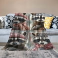 thumbnail image 2 of Orinice Raccoon Adventures Throw Blanket   Animal Portraits Blankets for Cozy Bedroom Decor,  Polyester, Raccoon Gifts for Animal Lovers Women 60x80in, 2 of 6