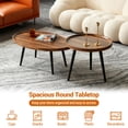thumbnail image 3 of Modern Nesting Side Table Set of 2 Walnut Coffee Tables for Living Room Mid Century Modern Nesting Side Tables for Living Room Farmhouse End Table for Small Spaces Sofa Bedside Balcony Walnut, 3 of 7