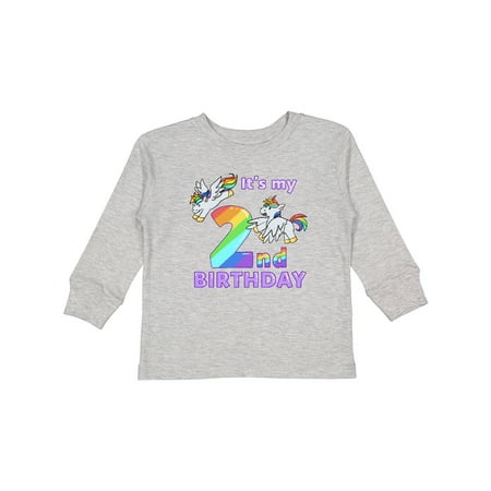 

Inktastic It s My 2nd Birthday Unicorn Gift Toddler Boy or Toddler Girl Long Sleeve T-Shirt