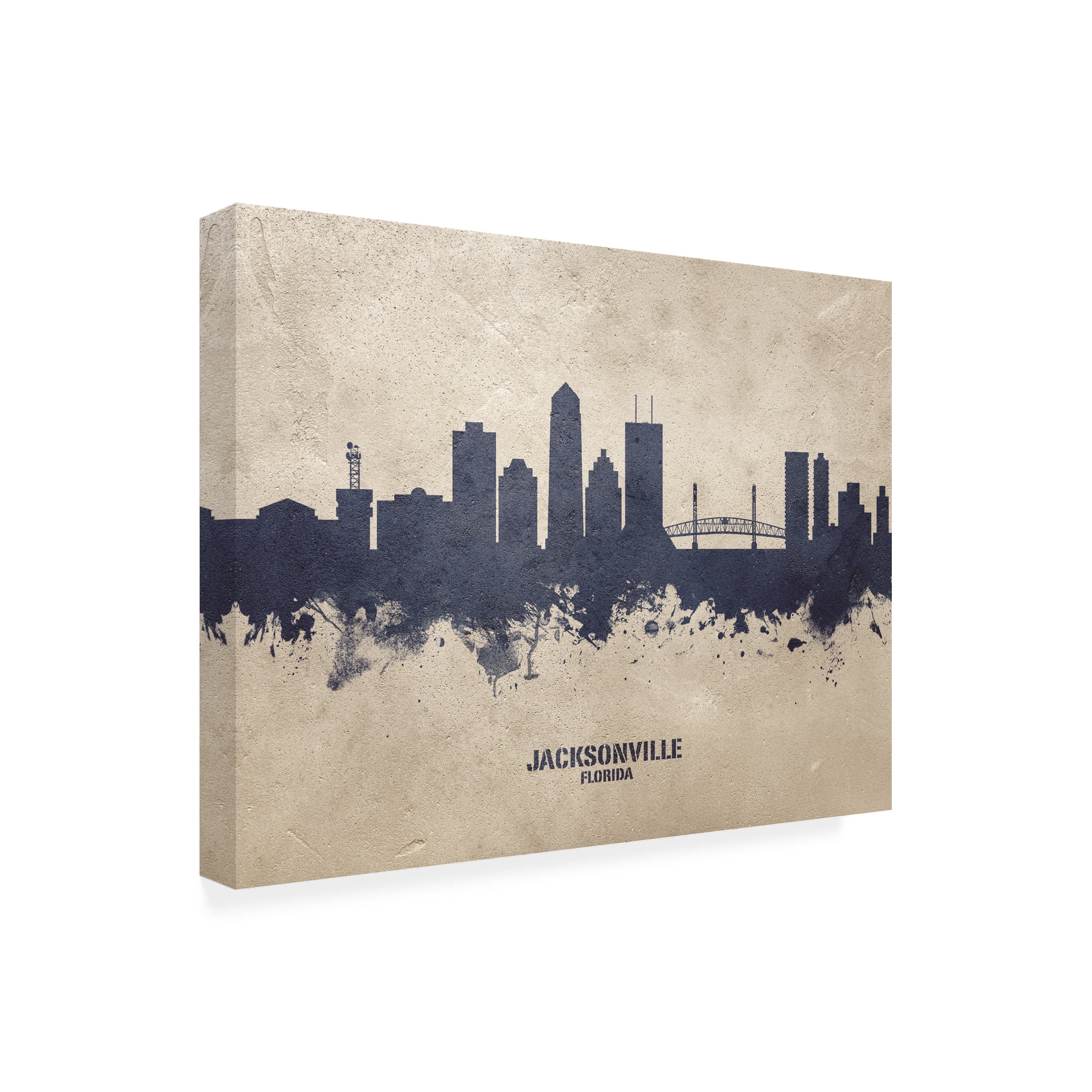 Michael Tompsett 'Jacksonville Florida Skyline Concrete' Canvas Art