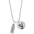 thumbnail image 1 of Delight Jewelry Silvertone Joy Silvertone Script Initial Disc - Y - Charm Necklace, 20"+3", 1 of 4