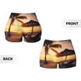 thumbnail image 3 of Sikiie Hawaiian Sunset Beach Print Workout Shorts Women Scrunch Butt Gym Shorts Seamless High Waist Tummy Control Yoga Biker Athletic Shorts, 3 of 5